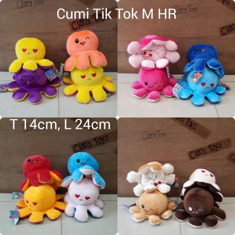 Soft Cute Toys Reversible Bipolar Octopus Doll Toy Mood Switcher boneka cumi/Boneka tiktok cumi