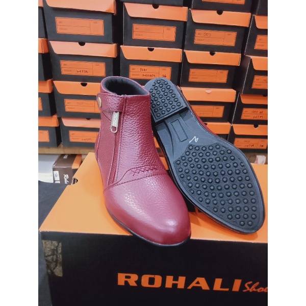 Sepatu Boots Cewek Anak Kulit Sapi Asli