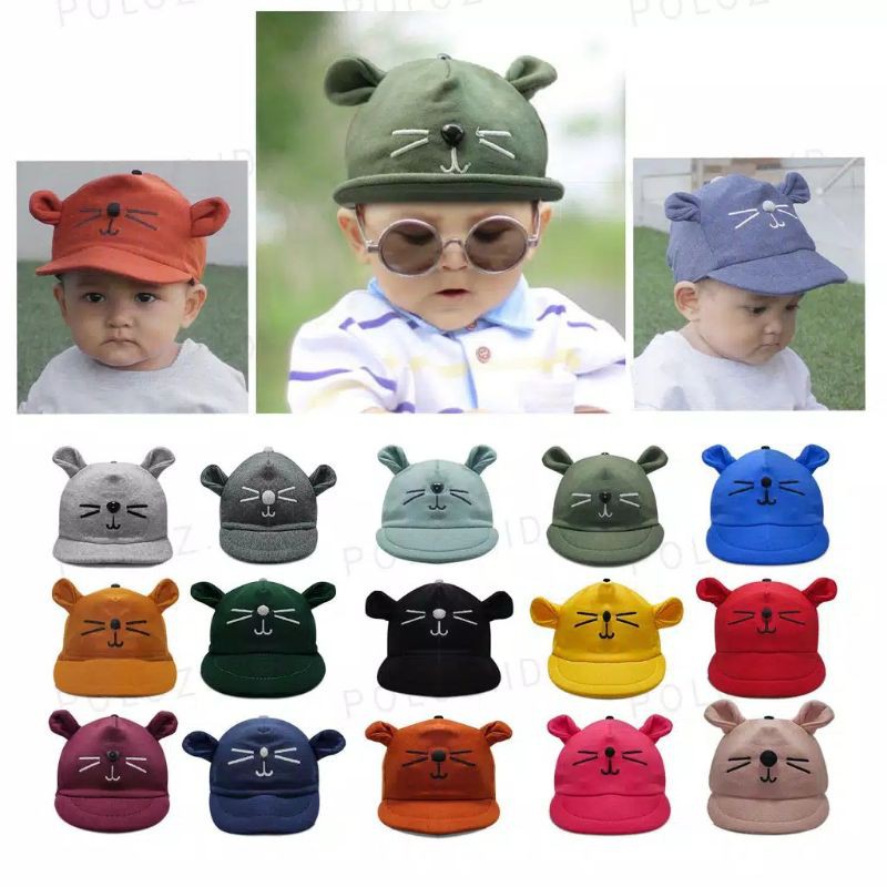 Topi baseball kucing anak bayi halus