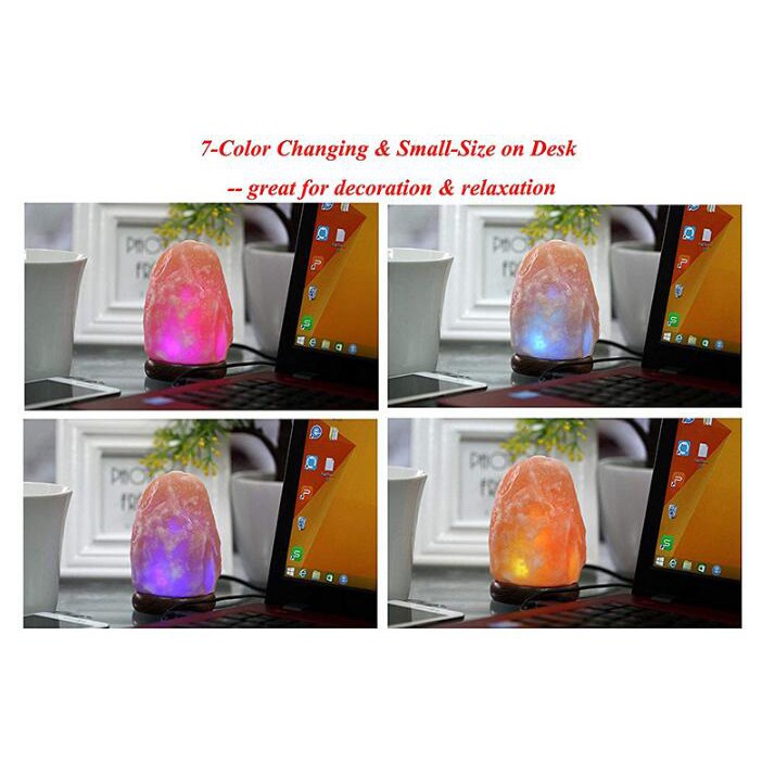 Nature Concept USB LED 7 COLOR Himalayan Salt Lamp Lampu Garam Himalaya