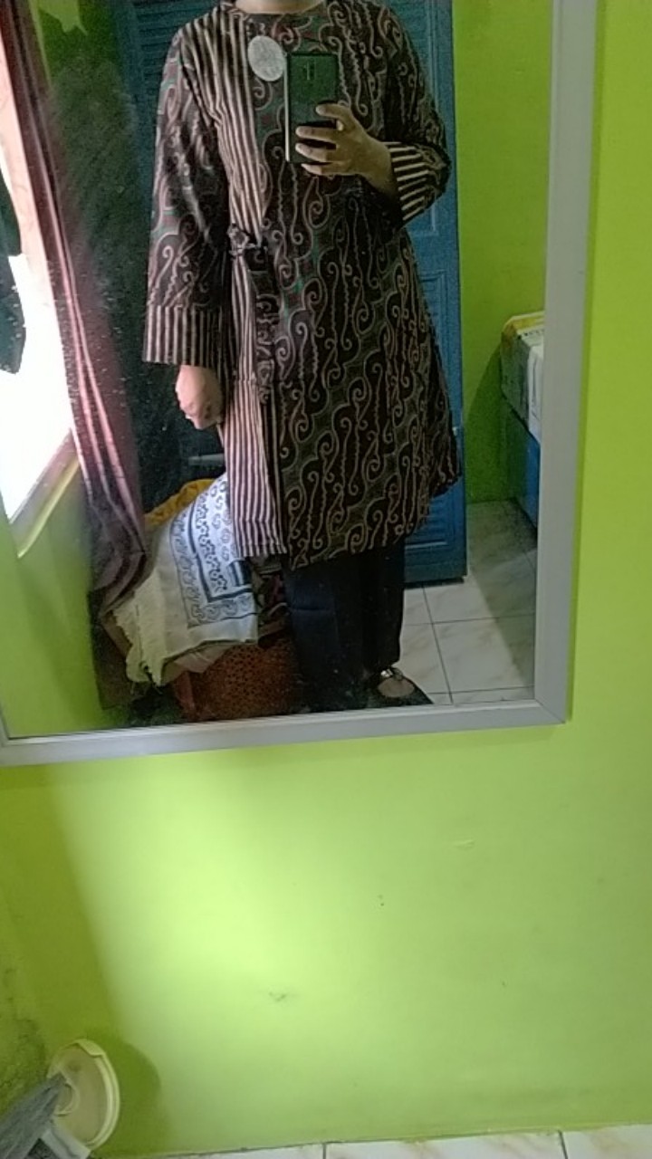 Batik Tunik Shibori Jumputan Terbaru Size S-3l / Hrb026 Yelbor Navbor / Biru Putih / Original..