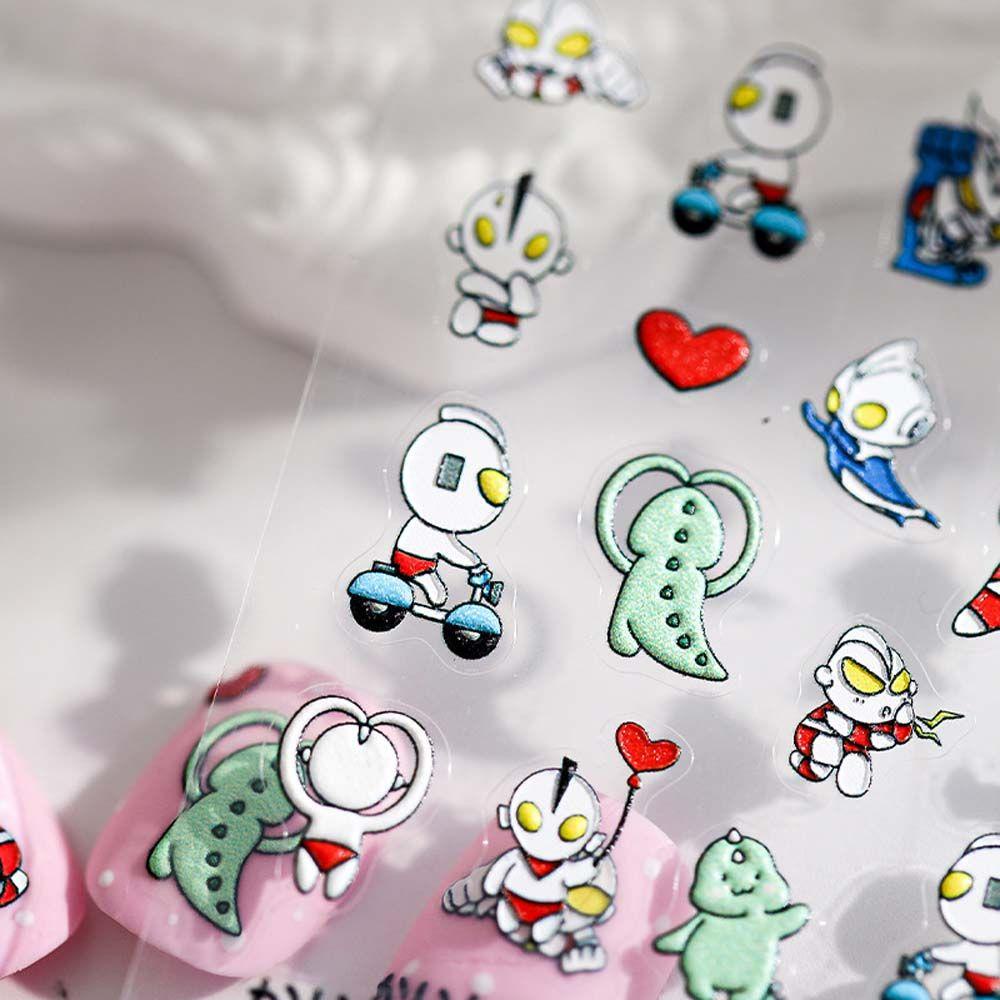 Agustina Kartun Stiker Kuku Fashion Kelinci Manikur Aksesoris Perekat Diri Ultraman Nail Stickers