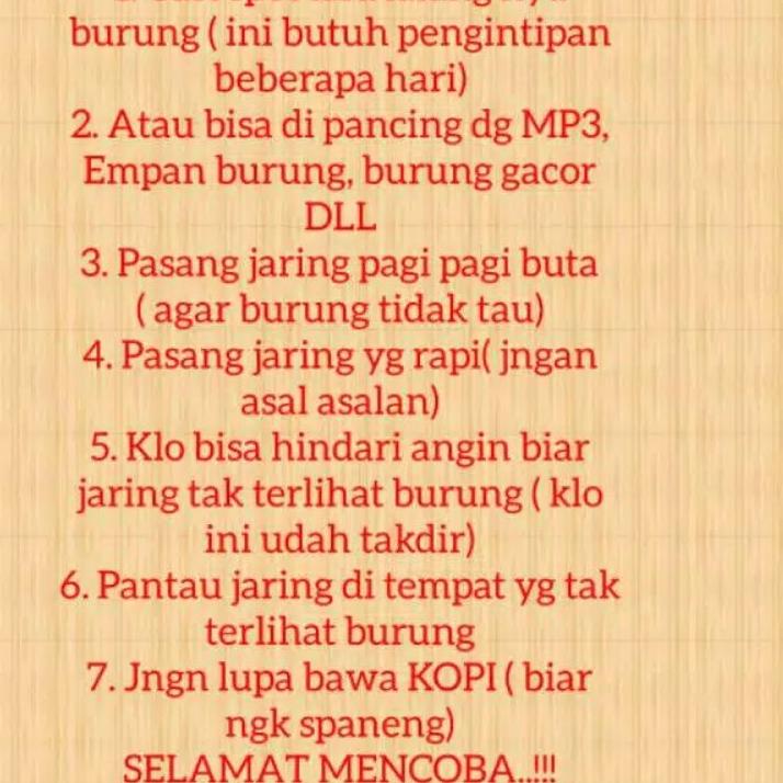 Top Produk.. JARING BURUNG PERKUTUT JALA PERKUTUT LOKAL JARING PIKAT KUTUT JARING JEBAK PERKUTUT JAL