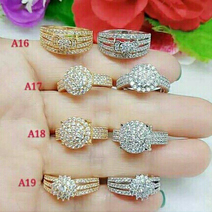 Cincin Permata Cantik Random 24k