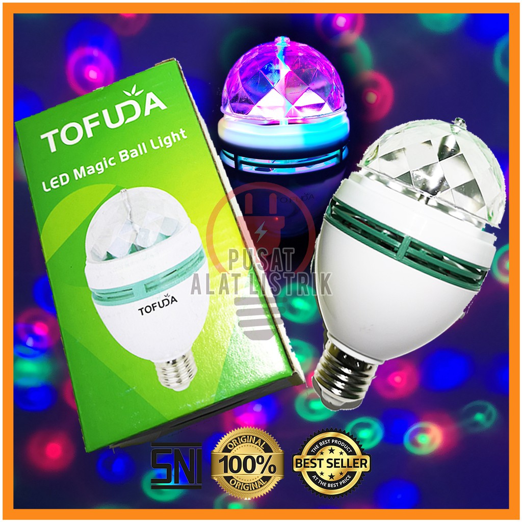 LAMPU DISCO HIAS LED ROTARY MUTER WARNA WARNI MAGIC BALL LIGHT DISKO PUTAR