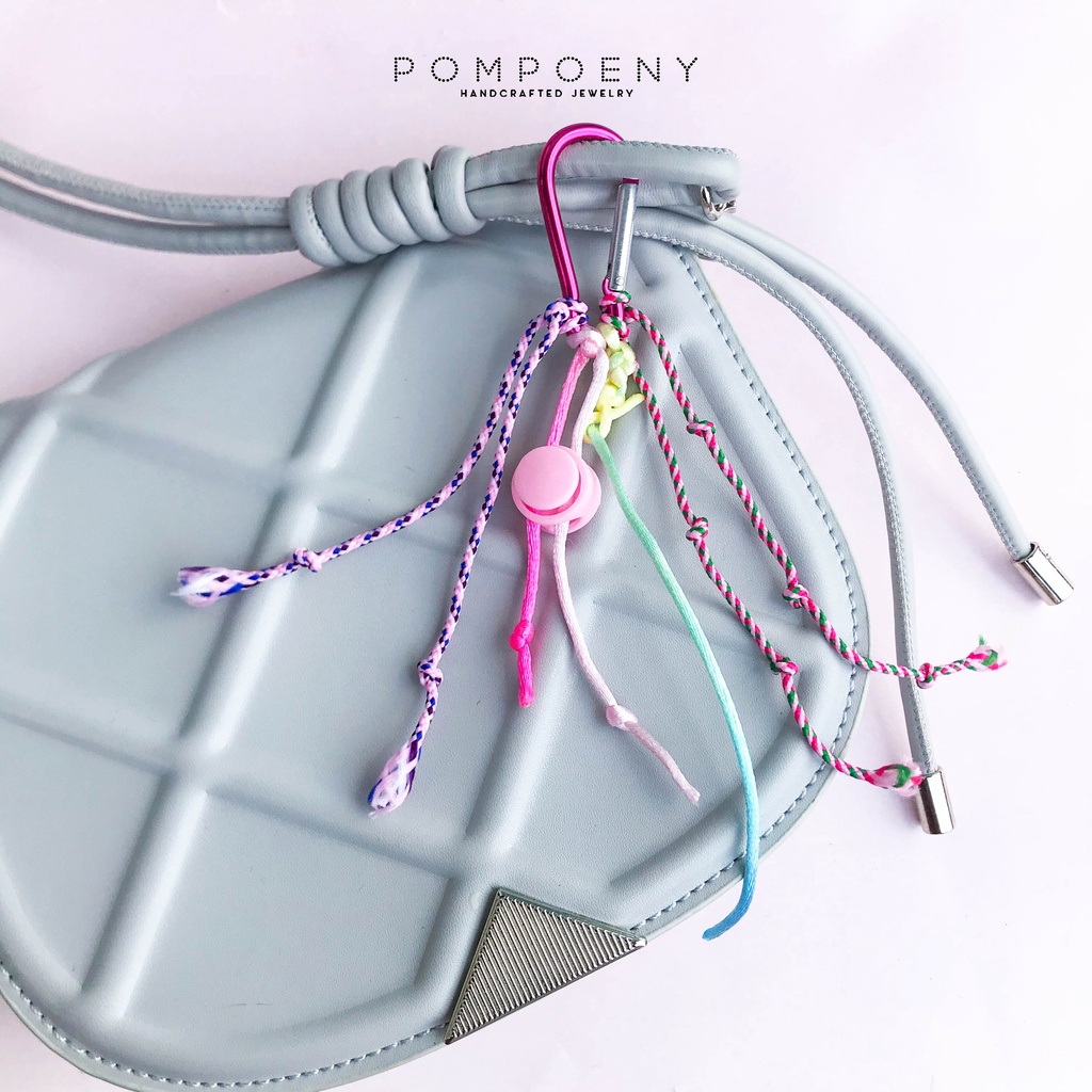 Bag Charm / MINI Carabiner Bag Charm / Mini Bag Charm/ Airpods Charm/ Gantungan Airpods / Keychain / Bags Charm Handmade - POMPOENY