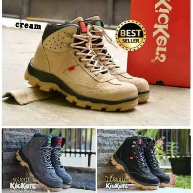 Top Seller☆ Sepatu boots pria work &amp; safety kulit suede mercy touring outdoor