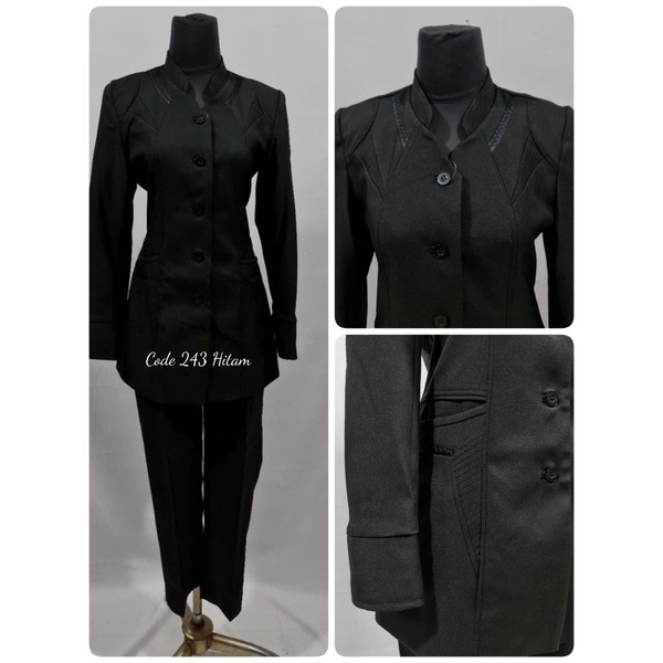 Blazer Kerja Hitam Safari Wanita Karir Kantor Kerja Muslimah Cantik Black Murah Seragam Bank Hotel Shopee Indonesia