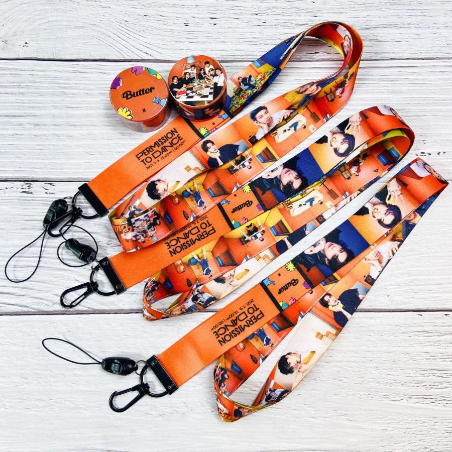 Tali Lanyard Motif Kpop BTS Permision to Dance Untuk Gantungan Kuncihandphone