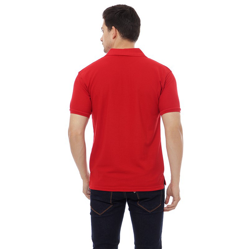 BlueButton Classic Men Embroidery PoloShirt Merah