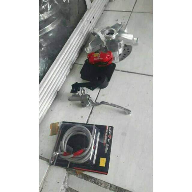 Cakram depan  brembo  vespa ring 10 kumplit tinggal pasang