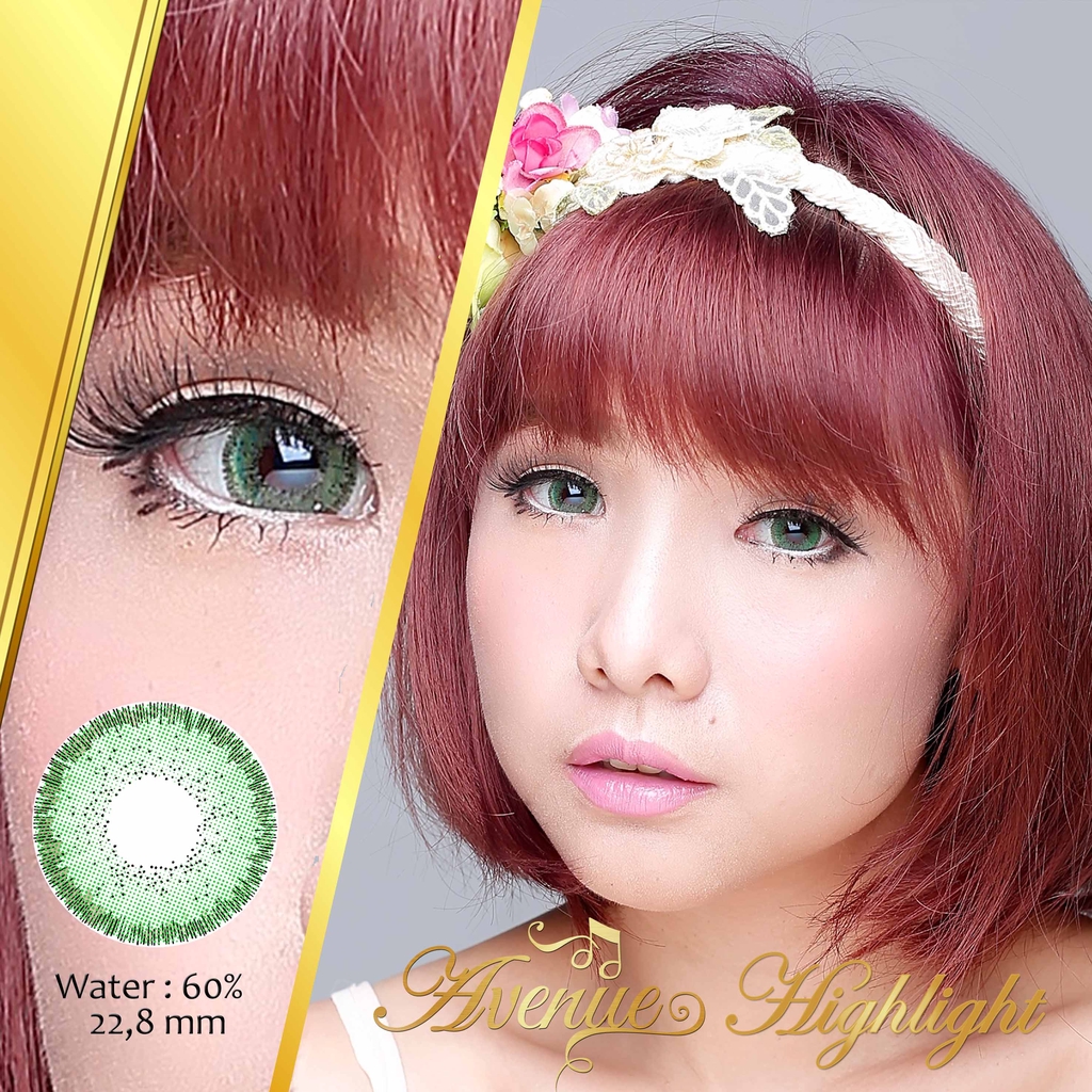 SOFTLENS/LENSA AVENUE HIGHLIGHT GREEN -NORMAL/MINUS / LENSA MATA / SOFTLENS MATA