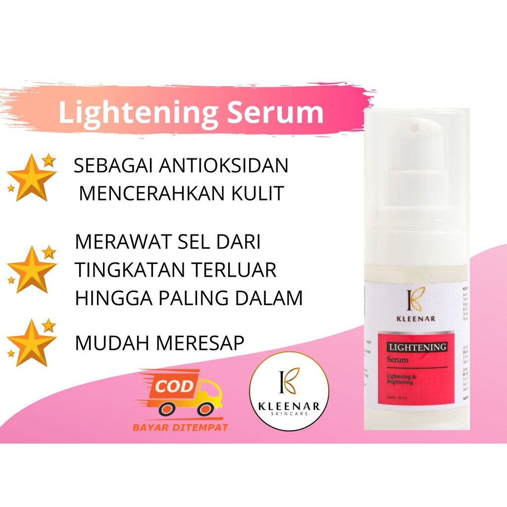 PAKET SKINCARE BPOM | KLEENAR LIGHTENING SERUM | MENGHILANGKAN FLEK & MENCERAHKAN WAJAH