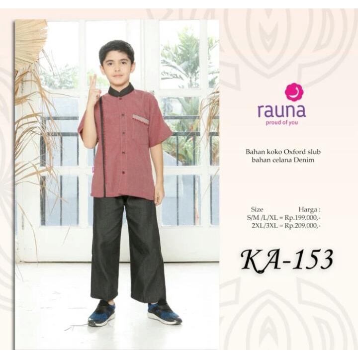RAUNA KOKO ANAK KA 153 DUSTY / KOKO ANAK SET CELANA / KOKO BAHAN OXFORD SLUB / ORIGINAL RAUNA