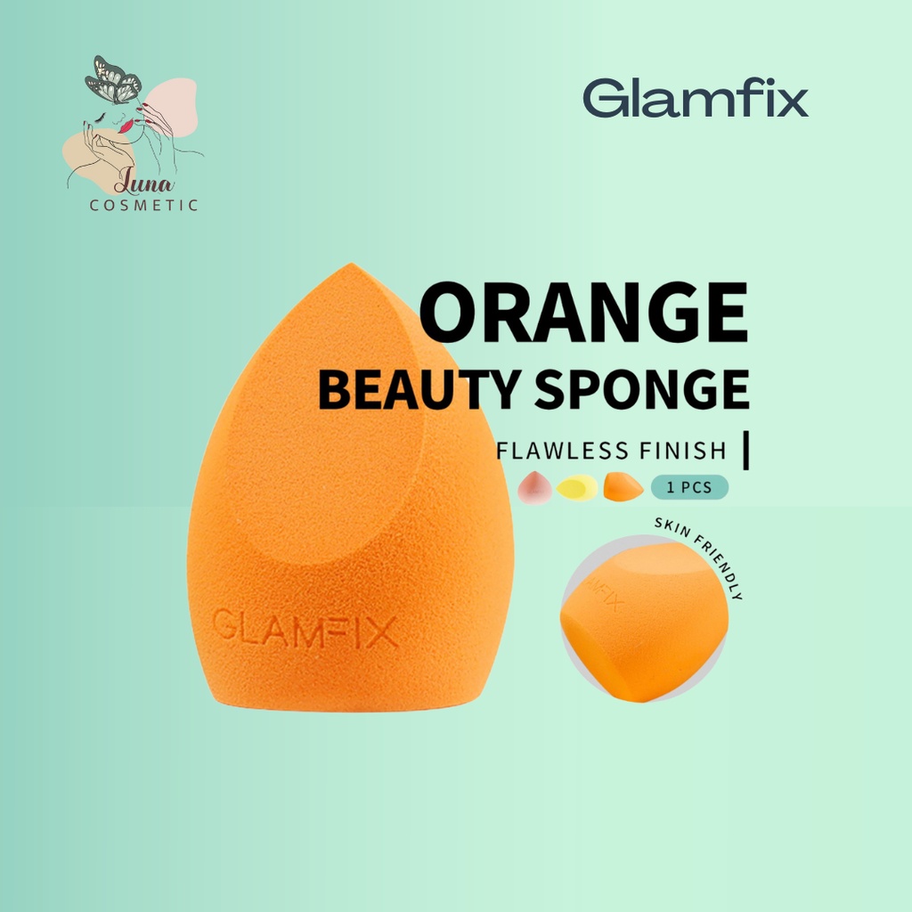 GLAMFIX Blossom Beauty Sponge Orange _ Beauty Blender Spons Foundation | GLAM FIX Alat Kecantikan Makeup by YOU