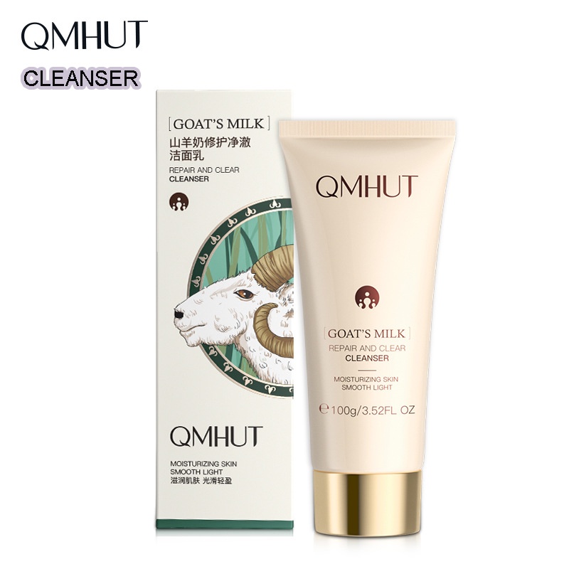 QMHUT Goat Milk Oil Control Cleanser Pembersih Wajah 100ml|Body Lotion|Soap|Moisture Cream