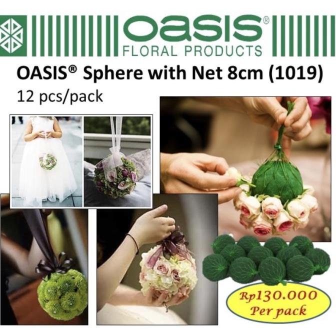 OASIS Sphere With Net 8cm 1019 Foam Bunga Basah Bulat Oasis Bulat