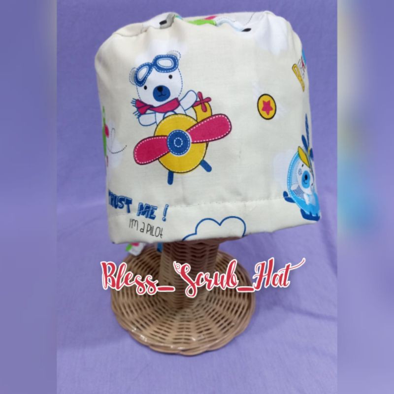 Topi Bedah / Nurse Cap/ Sugical cap/ Topi Motif/Bear