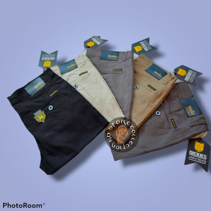 Celana chinos panjang pria slimfit premium mocca