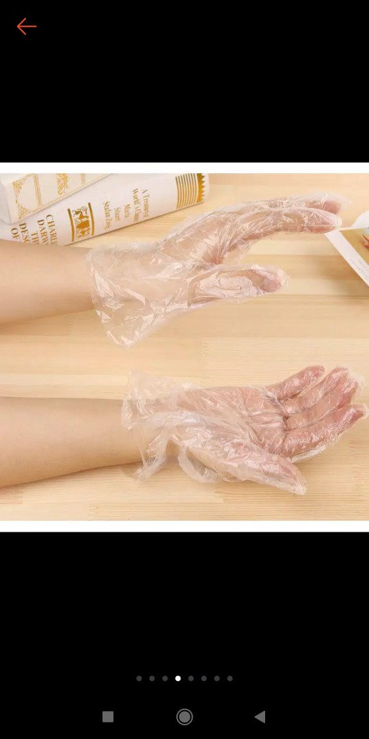 100 Pcs Sarung Tangan Plastik Transparan Sekali Pakai / Disposable Plastic Gloves
