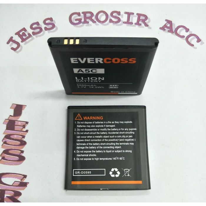 Baterai Battery Batre Double Power Evercoss Evercross Cross ( A5C ) - Hitam