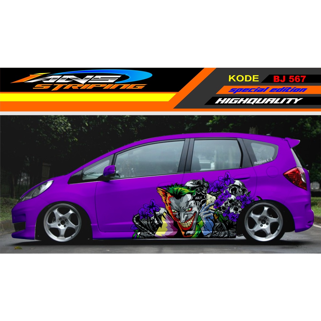 STIKER VARIASI MOBIL JOKER / DECAL MOBIL JAZZ BRIO AGYA SWIFT YARIS / CUTTING MOBIL / STIKER MOBIL