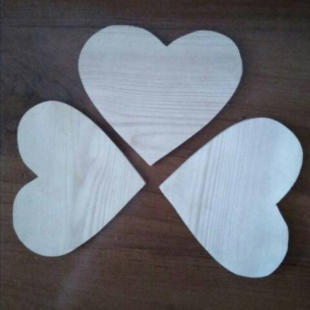 Simbol love kayu tinggi 10 cm lambang hati heart symbol Wood craft