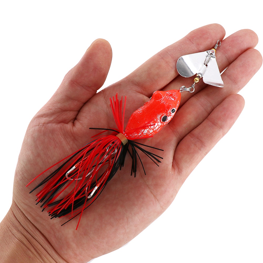 Umpan Casting Kodok 4cm11.4g Spinner Hard Frog Lure Umpan Katak Casting Umpan Pancing Floating Bait 3D Eyes soft frog killer Umpan casting gabus