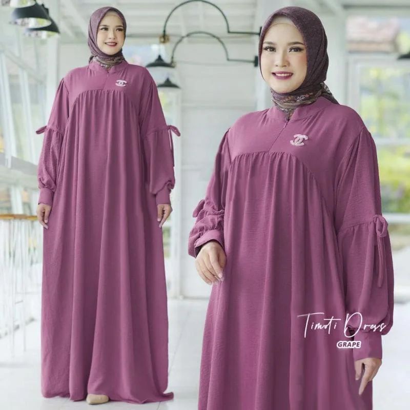 Timoti Dress / Gamis Wanita Muslim Terbaru Matt Crinkle Airflow Premium / Fashion Muslimah Terlaris 2022 / RC