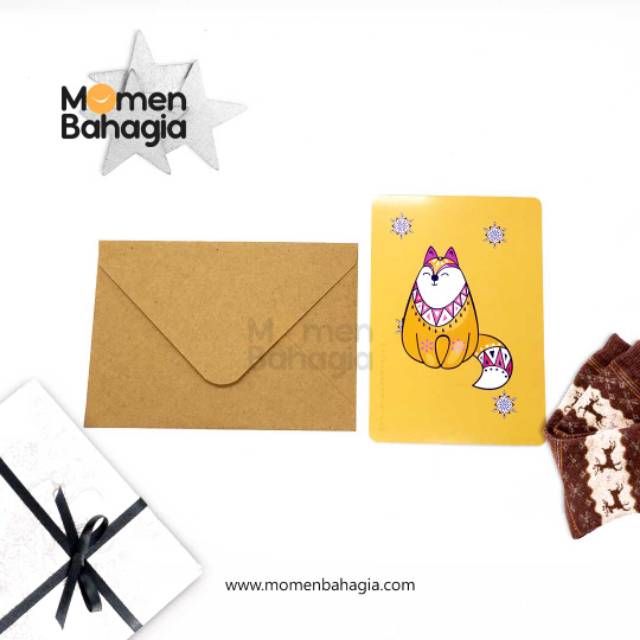 

Kartu Ucapan Natal Animal Series 6 + Amplop Vintage (Kartu Natal Murah Bagus)