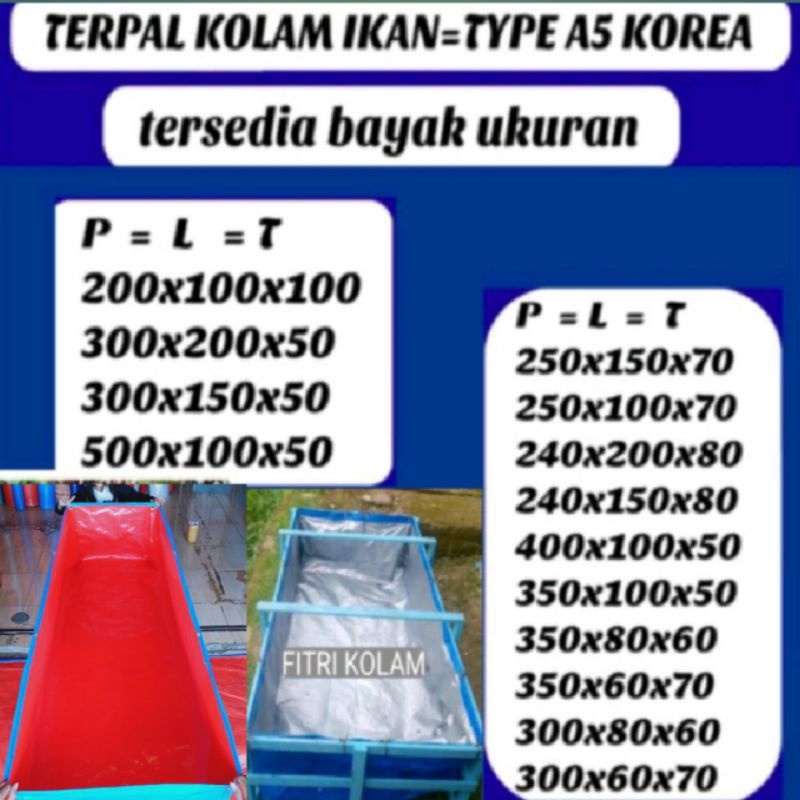 TERPAL KOLAM IKAN TYPE A5 200X100X100