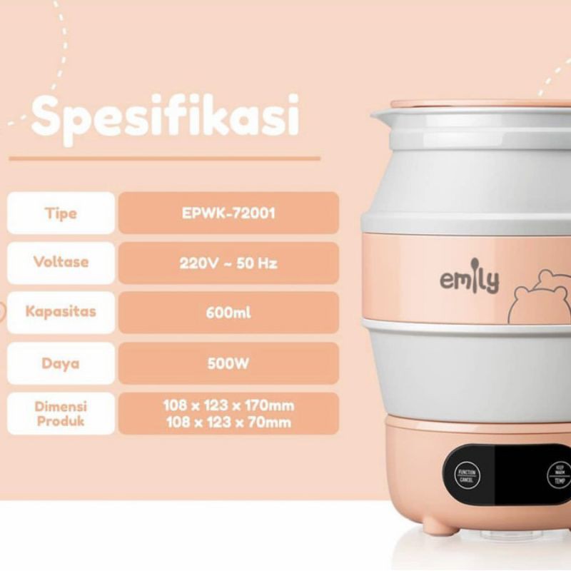 Emily Portable Water Kettle / Teko Listrik