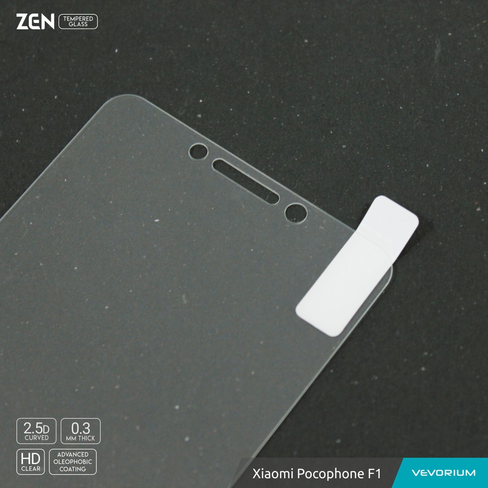 VEVORIUM ZEN 2.5D Xiaomi Pocophone F1 Clear Tempered Glass Anti Gores Kaca