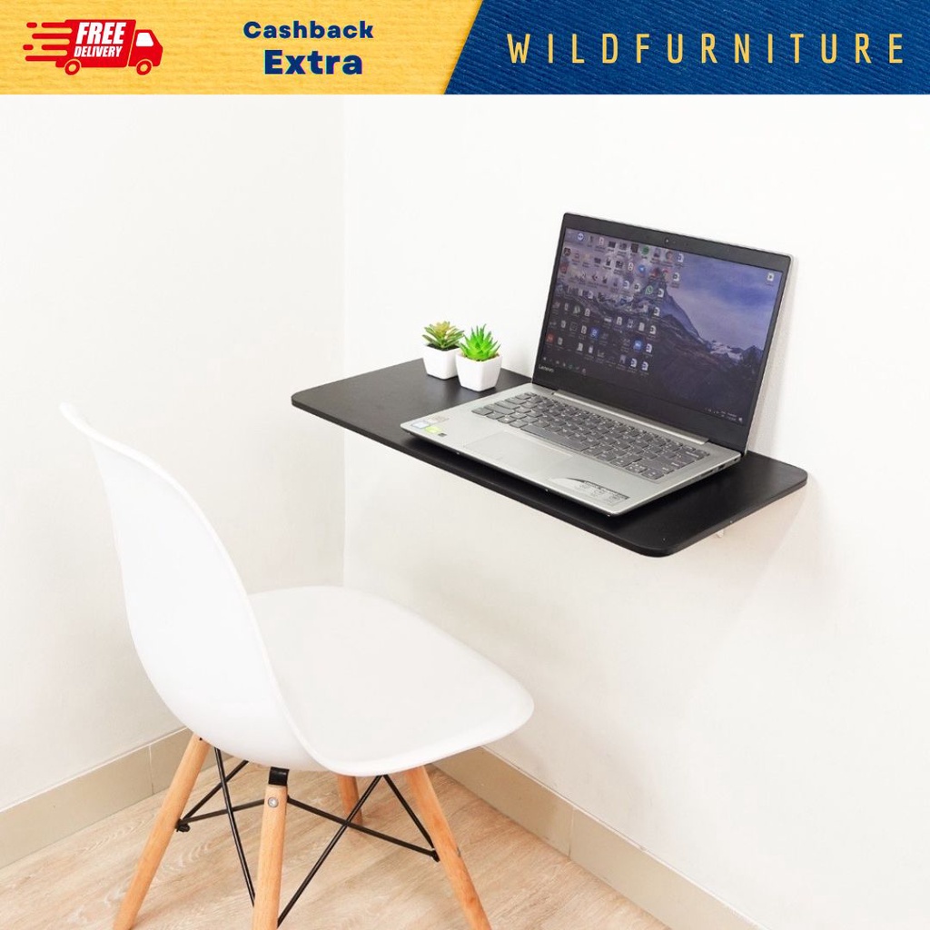 meja lipat dinding full lapis atas bawah / meja belajar minimalis / meja  gantung / meja komputer