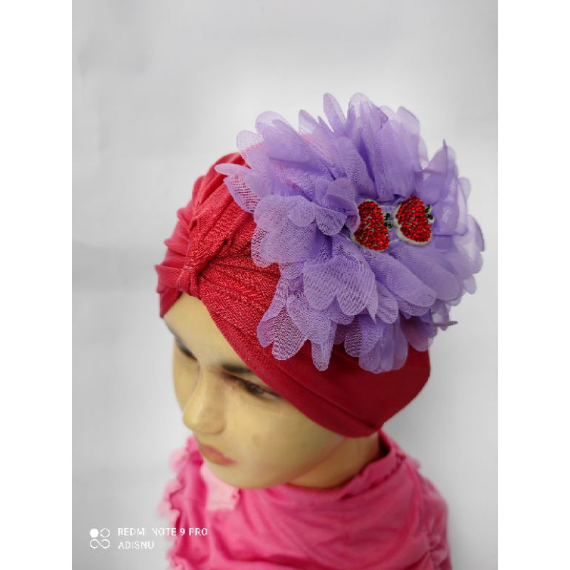 Topi Turban Ciput Bayi Bahan Kaos Elastis Adem Warna Soft