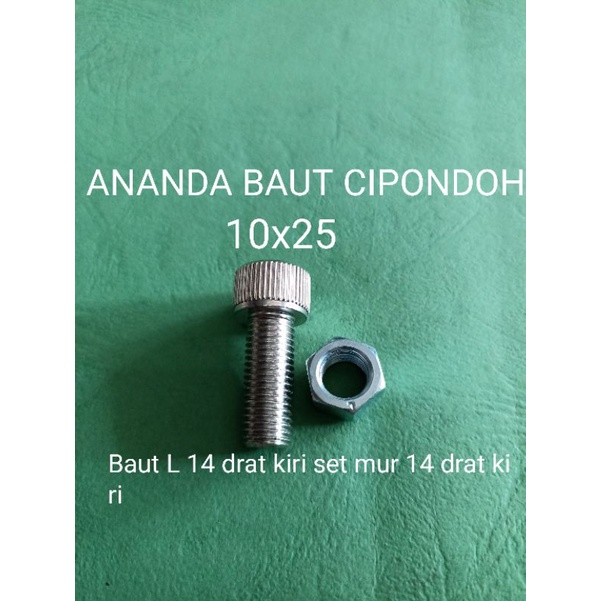 Baut L 14 drat kiri ples mur 14 drat kiri