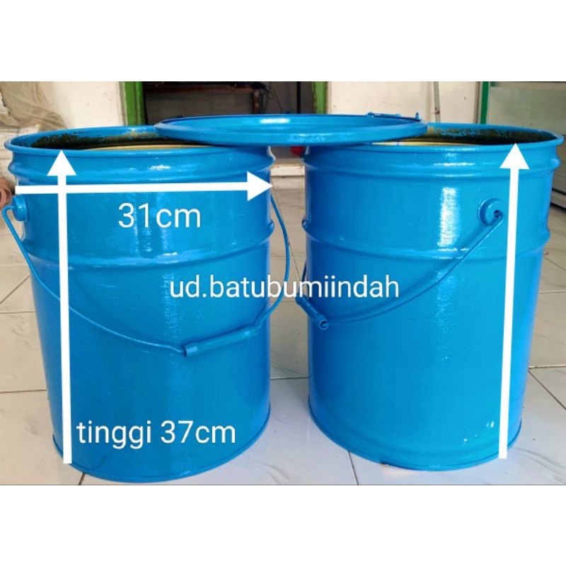 Tong Ember Kaleng 20 Liter - Drum Besi - Tempat Bakar Sampah