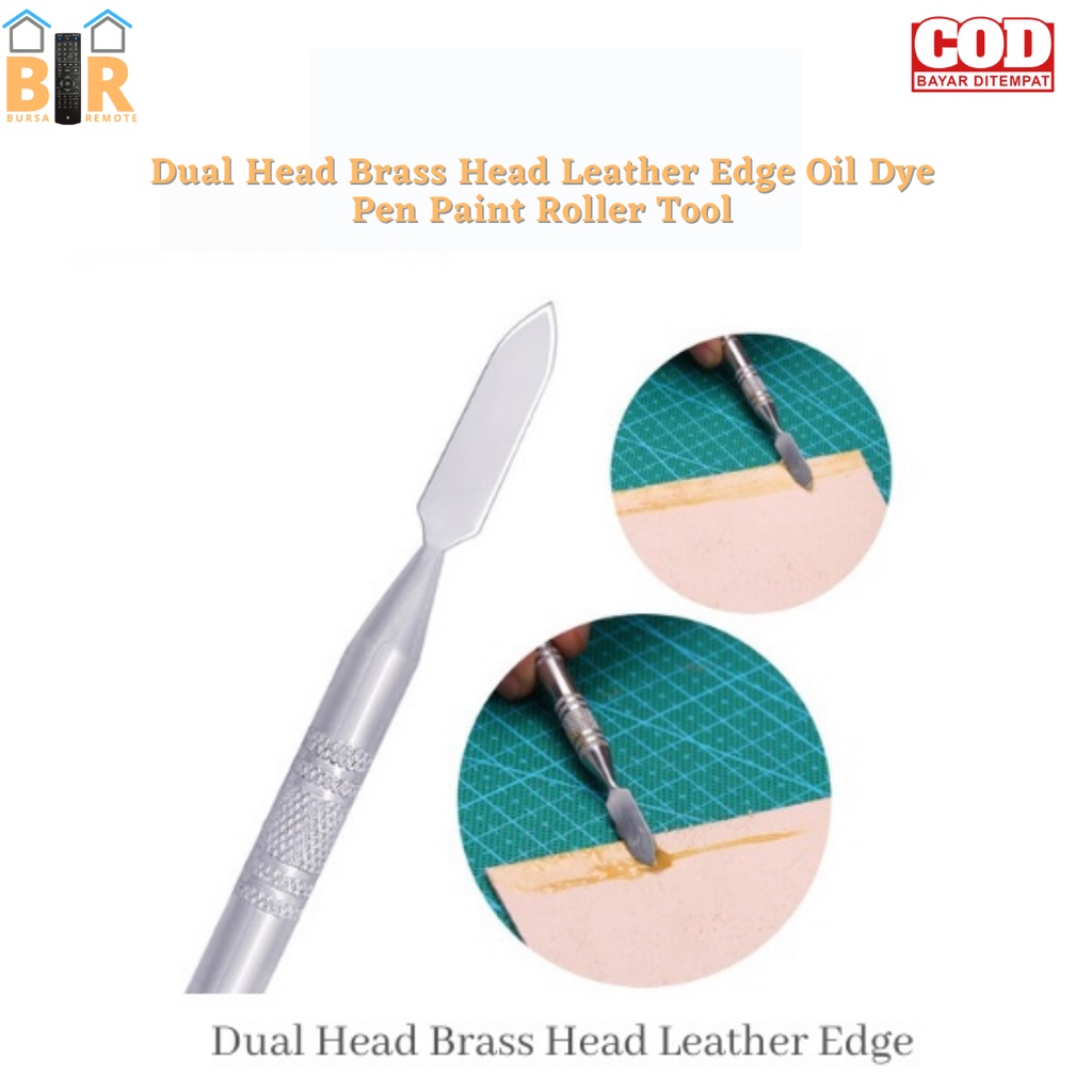 Dual Head Brass Head Leather Edge Oil Dye Pen Paint Roller Tool