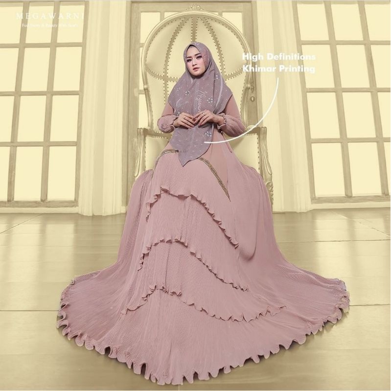 SALE.. SET SYAR'I ARABELLA BY MEGAWARNI ORI (DRESS + KHIMAR)