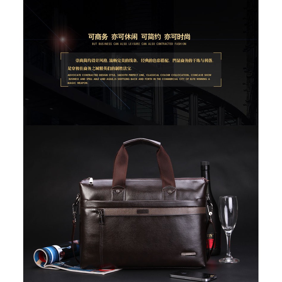 [Original] Rhodey / Polo Vicuna Tas Kerja Kulit Selempang Import Pria Tab 12 Inch Shoulder Briefcase Bag's