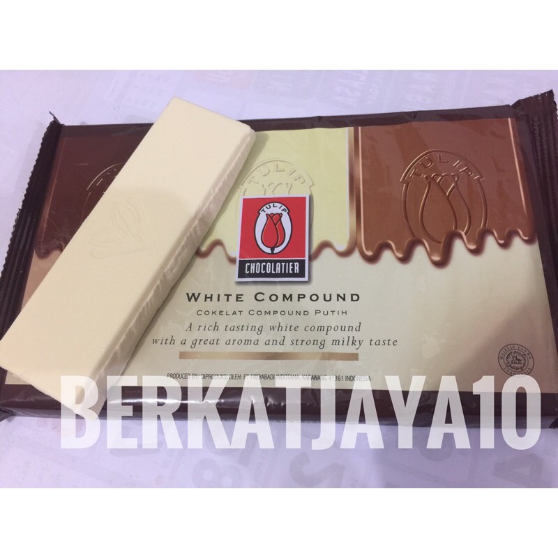 

Tulip White Chocolate Compound DCC coklat batang putih repack 200gr