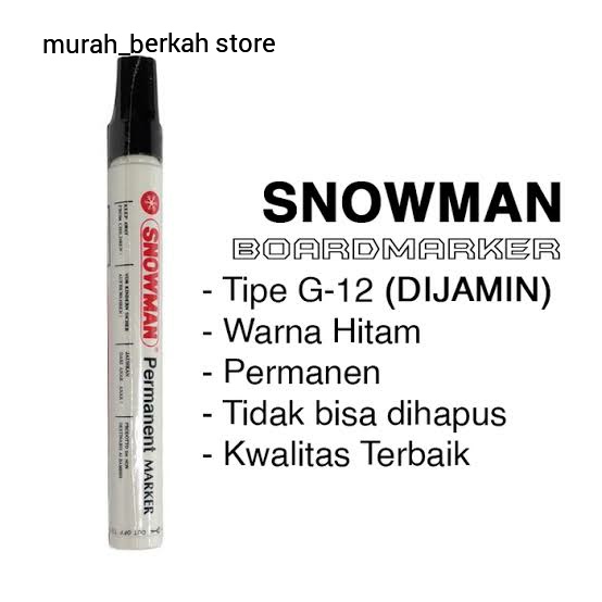 

SPIDOL PERMANEN MARKER SNOWMAN/ Spidol Marker Permanen Snowman G-12 (/PCS)