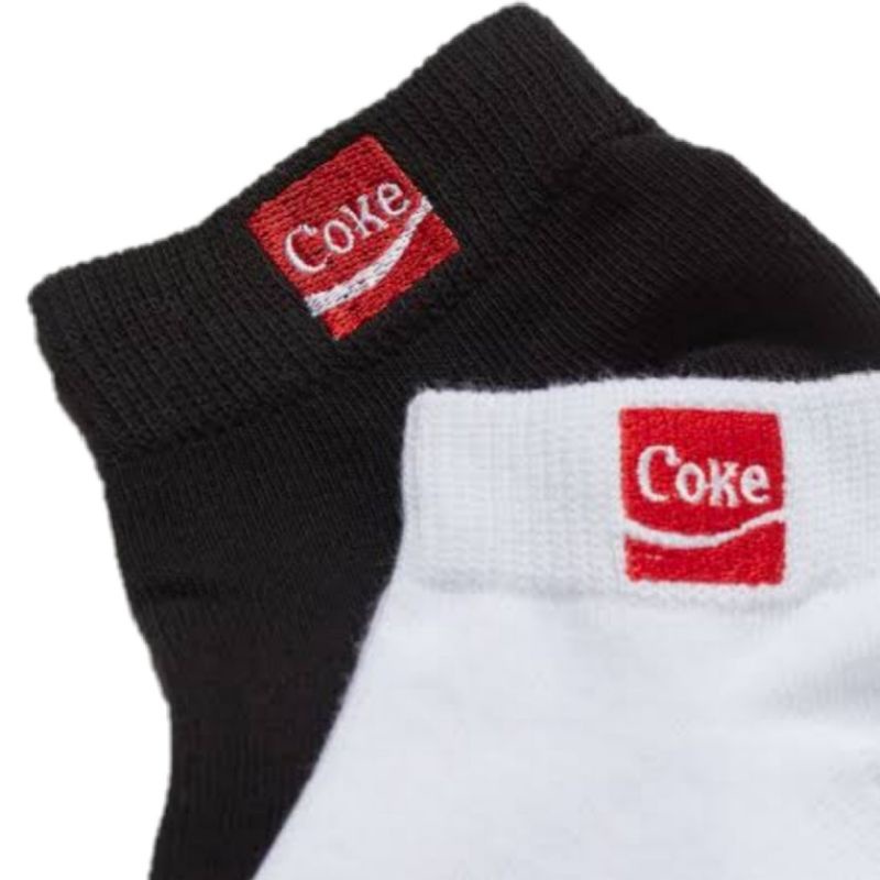 H&amp;M COCA COLA COKE ANKLE SOCKS 1 PACK KAOS KAKI HITAM PUTIH COCA COLA