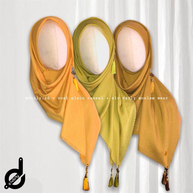 HIJAB VOAL / VOAL PLAIN TASSEL / VOAL TASSEL PREMIUM