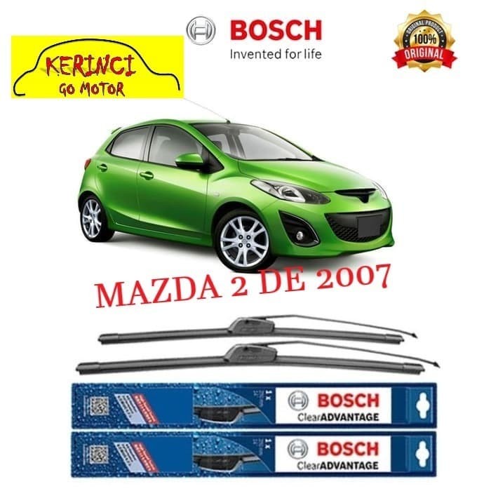 WIPER BOSCH CLEAR ADVANTAGE MAZDA 2 DE 2007 24&quot; &amp; 14&quot; SEPASANG WIPER