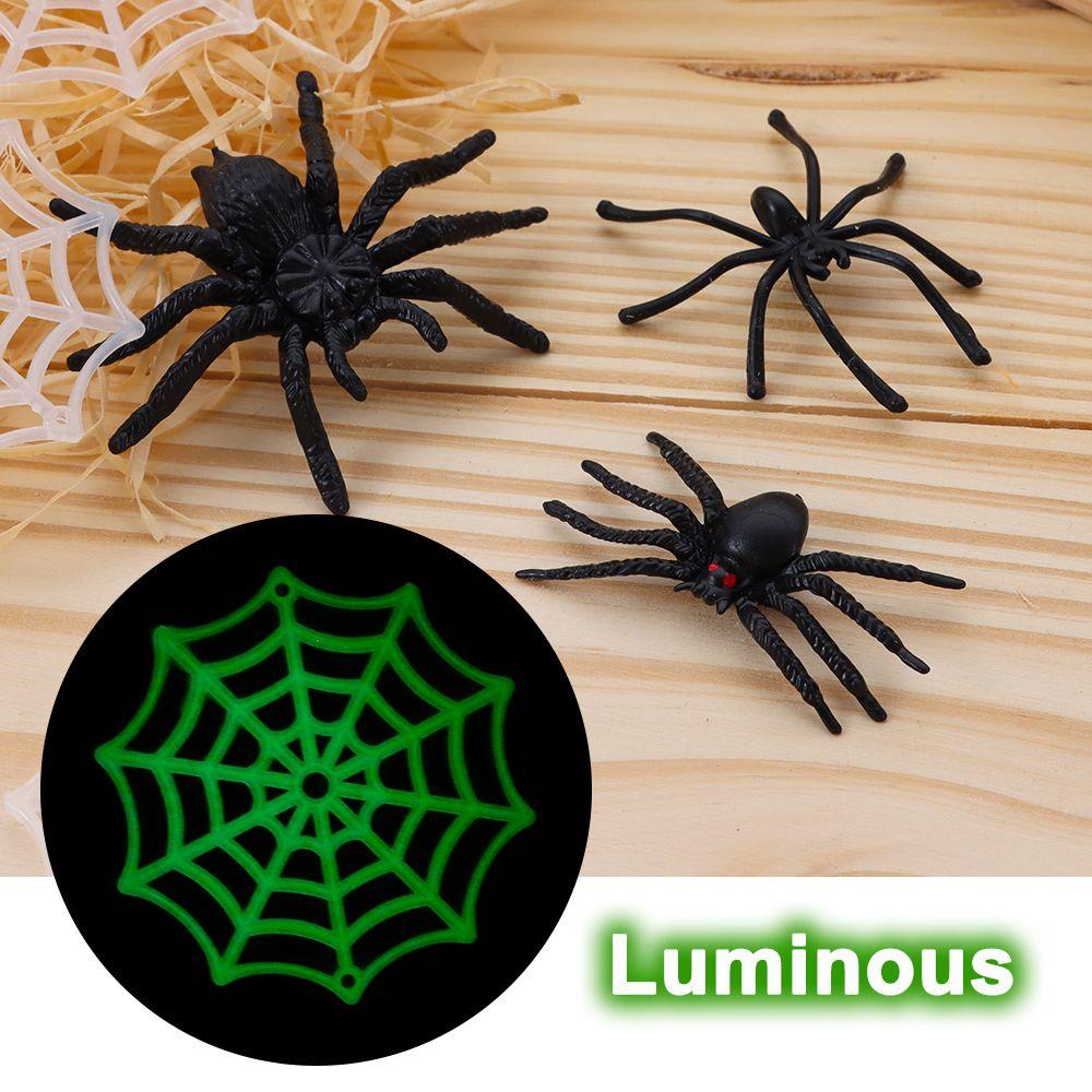 Solighter 20Pcs/Pack Plastik Spider Palsu Jaring Laba Hitam Halloween Alat Peraga Rumah Berhantu