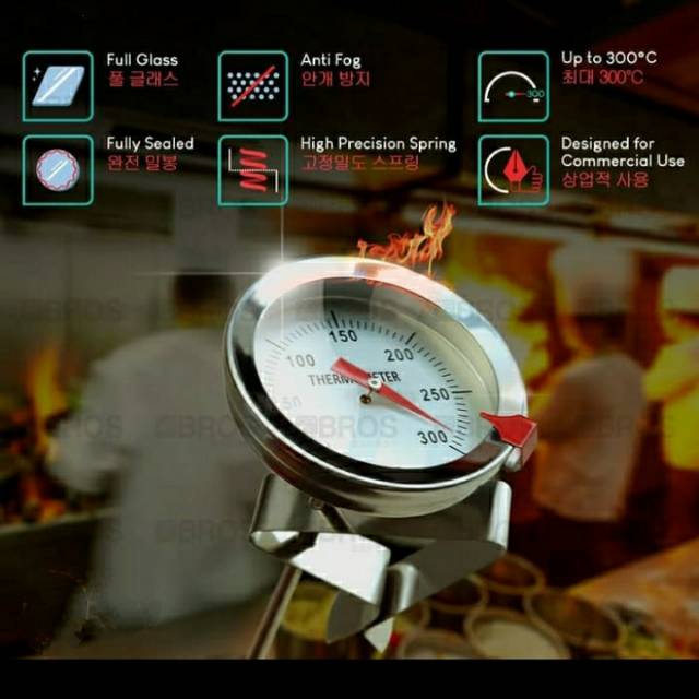 Thermometer Masak Minyak Goreng Deep Frying Stainless Serbaguna Sistem Analog Otomatis