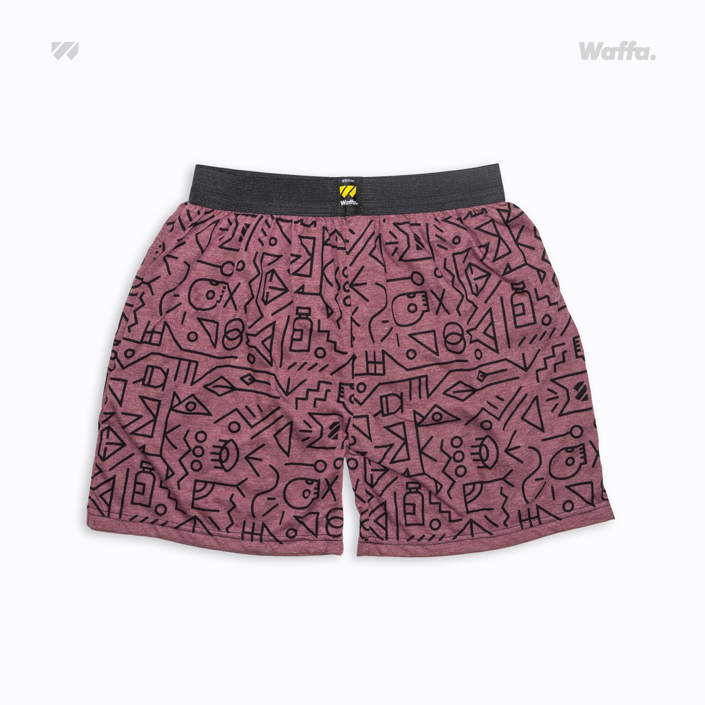 Celana Dalam Boxer Katun Waffa Sablon Motif Aztec Pattern