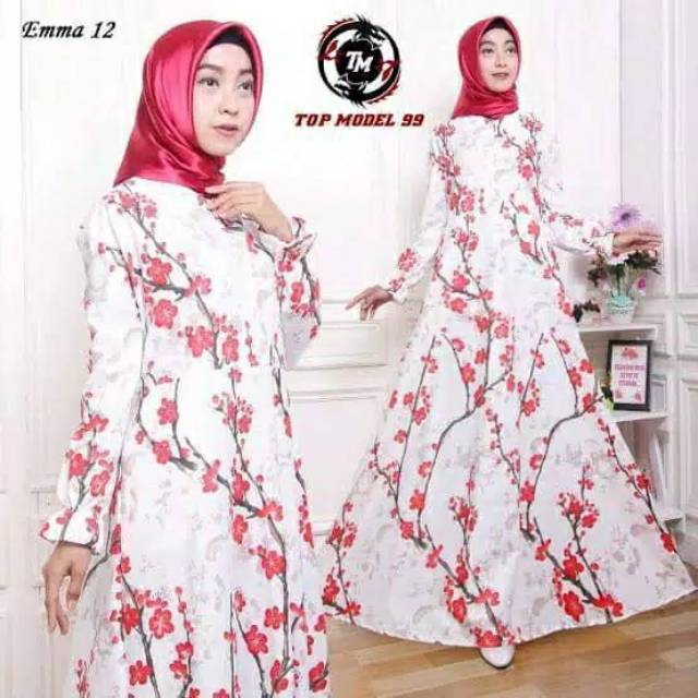 Gamis sakura jepang bahan katun monalisa