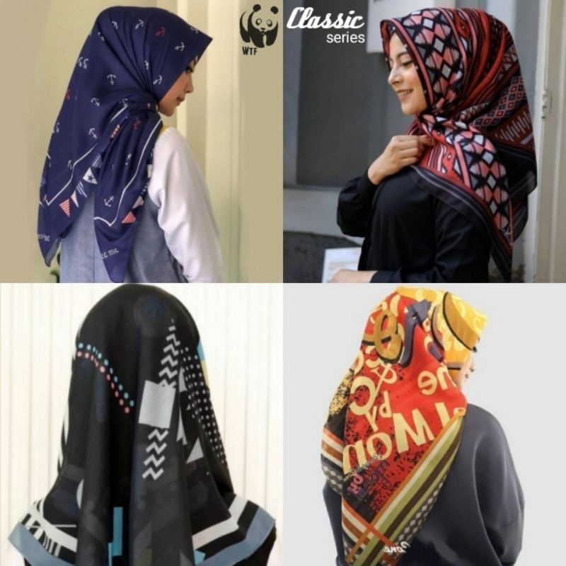 HIJAB VOAL segiempat motif || CLASSIC series